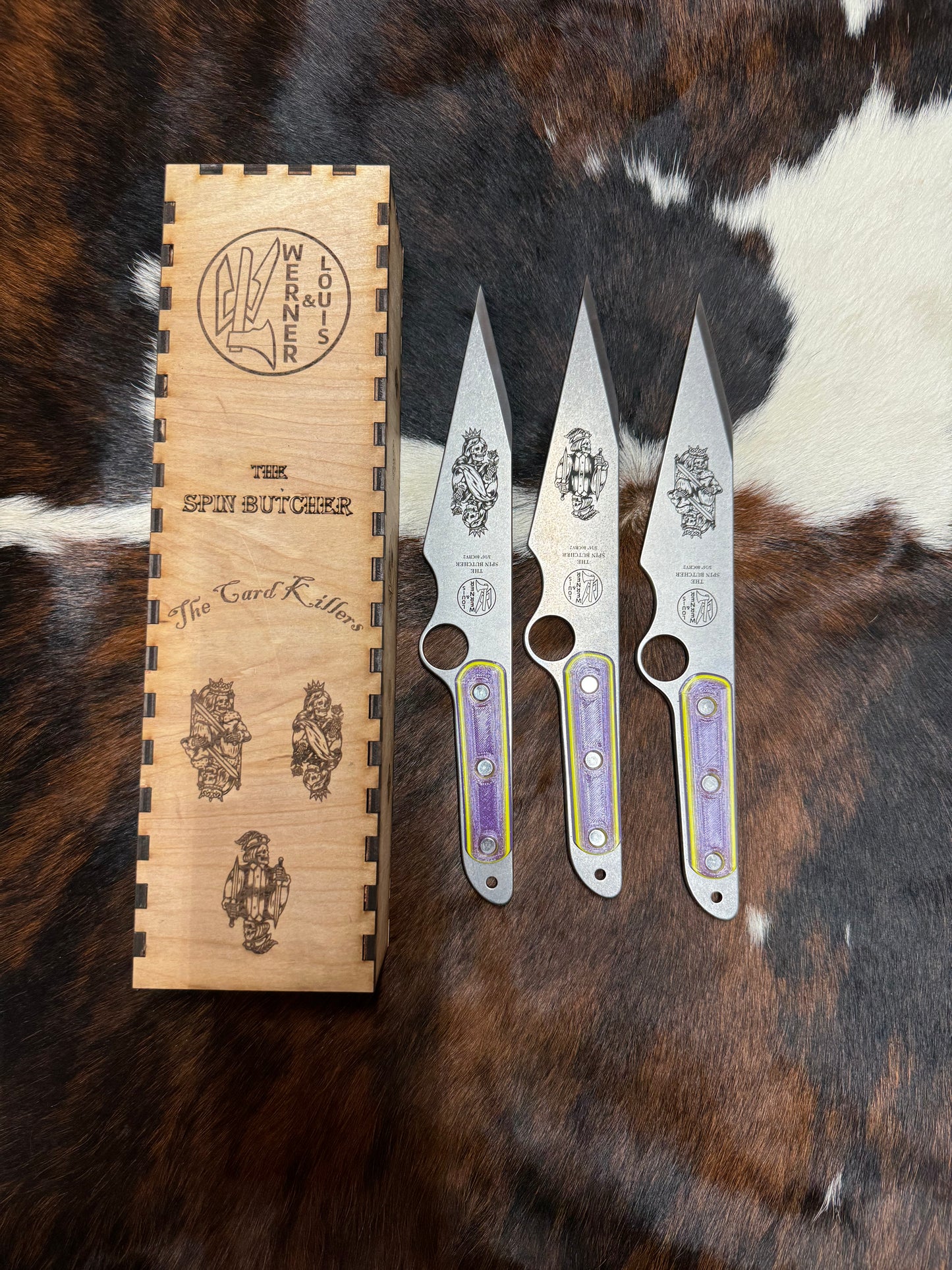Custom "Card Killer" set of 3 Spin Butchers