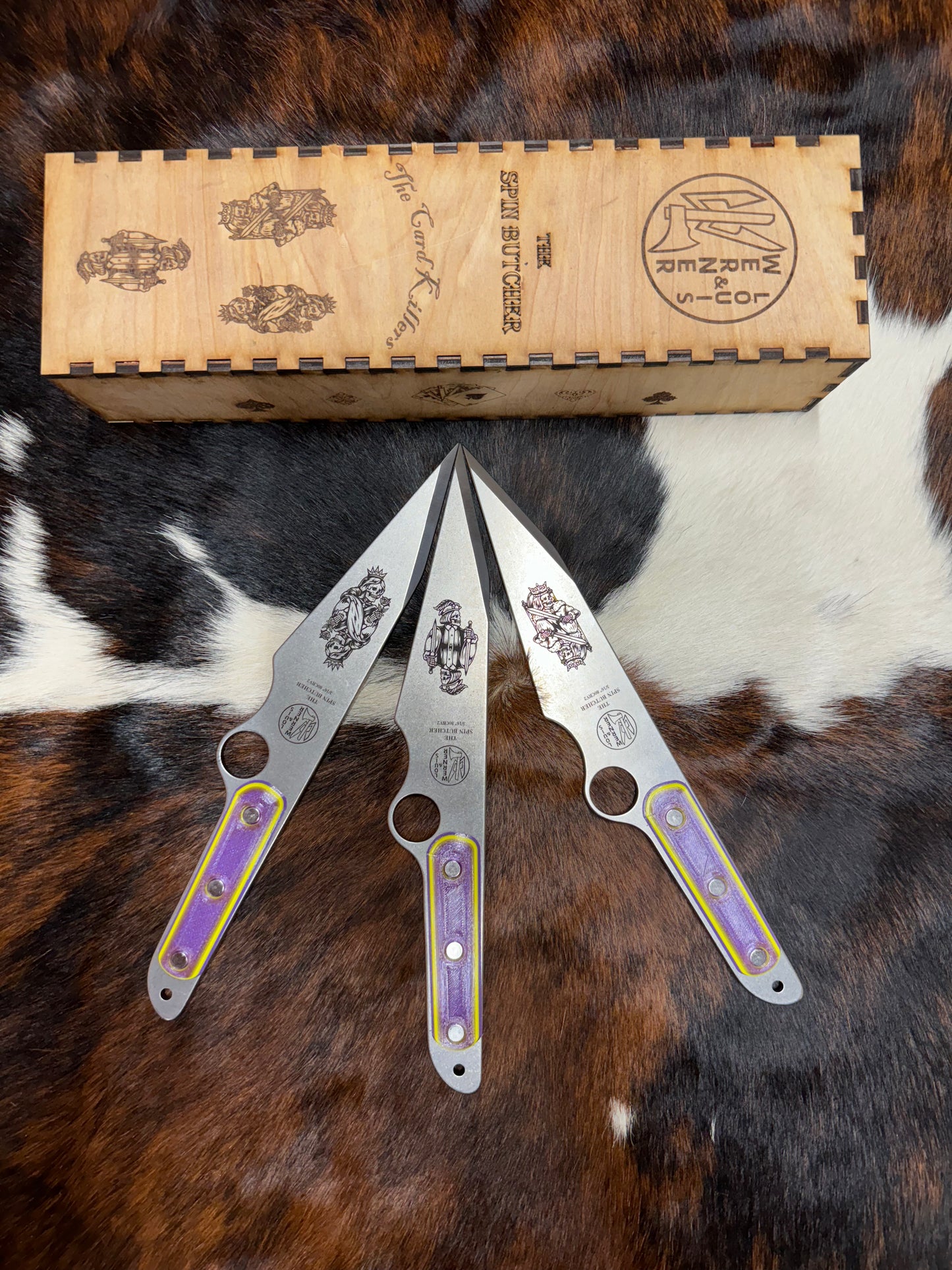 Custom "Card Killer" set of 3 Spin Butchers
