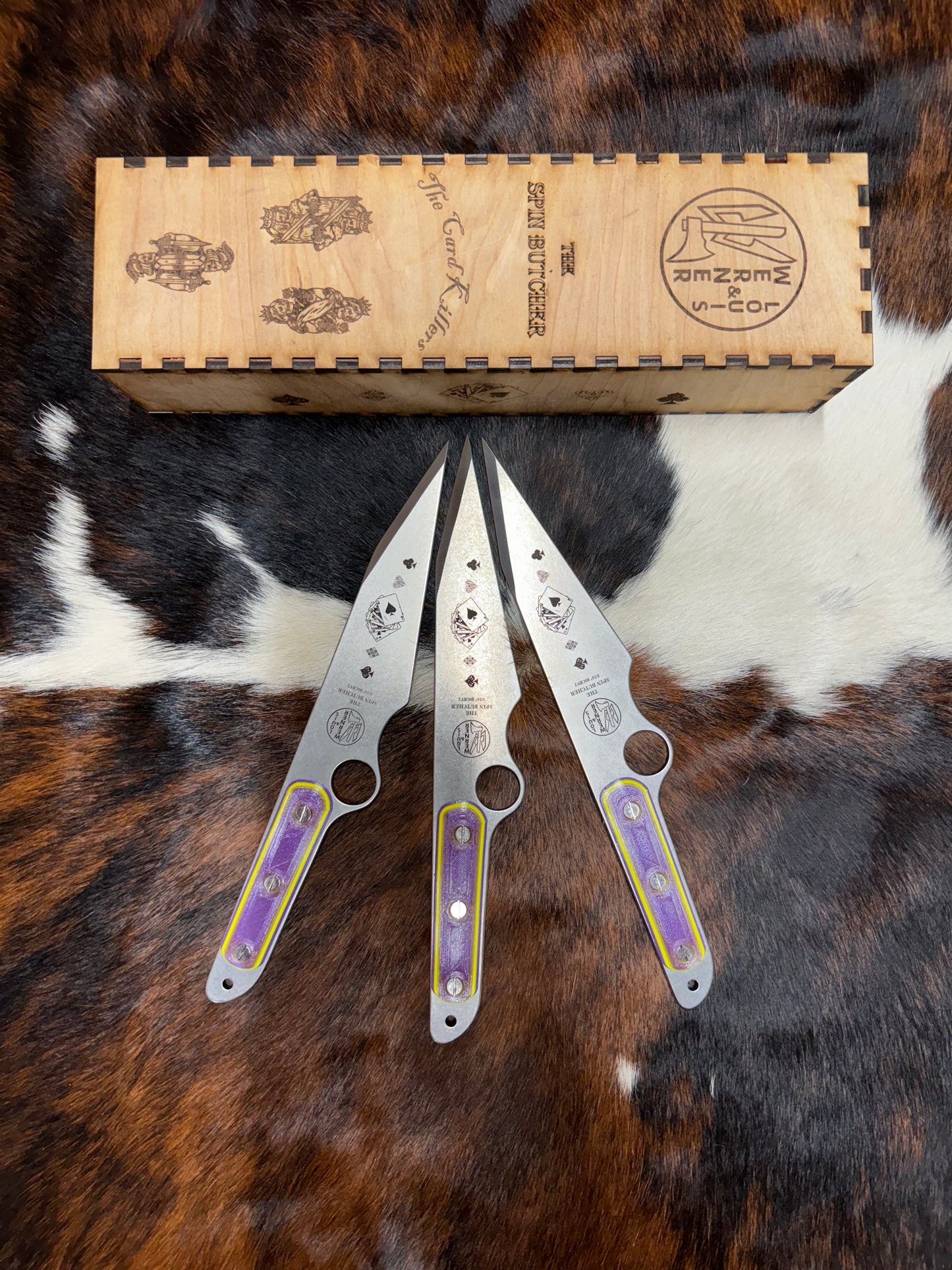 Custom "Card Killer" set of 3 Spin Butchers