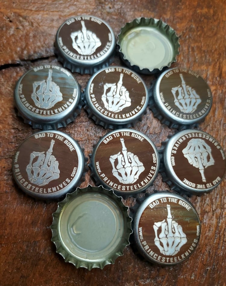 Bottle Cap Targets - Bad to the Bone - Set of 10