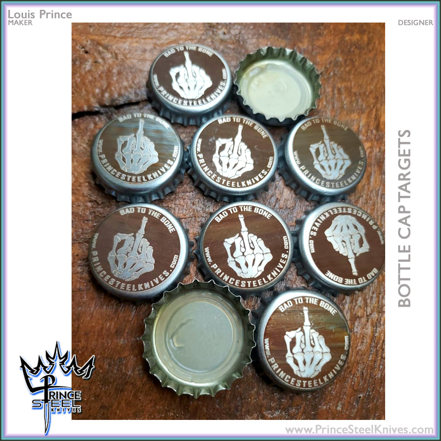 Bottle Cap Targets - Bad to the Bone - Set of 10