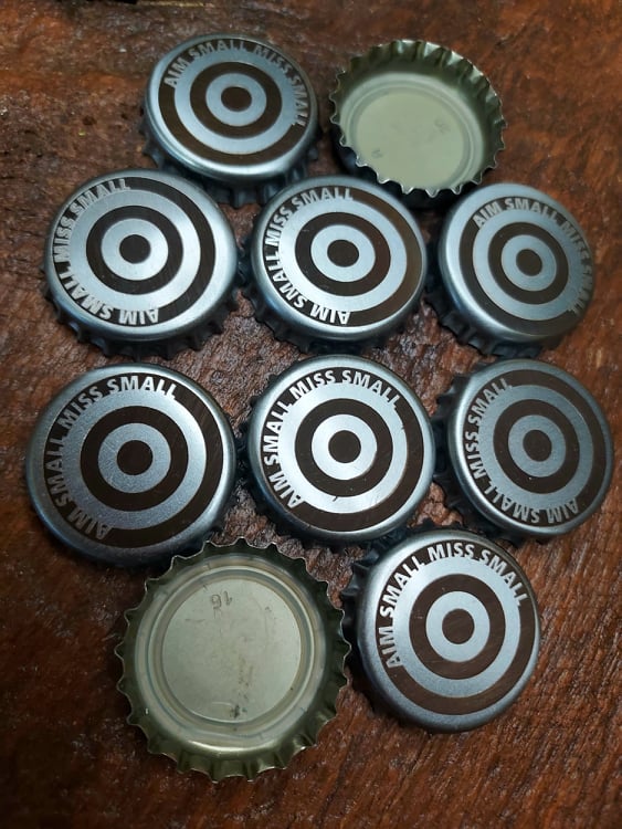 Bottle Cap Targets - Aim Small Miss Small - Set of 10